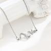 Collar con letras de amor y diamantes en plata de ley S925, cadena de clavícula en forma de corazón a juego, joyería de moda, accesorios personalizados para mujer.