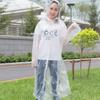 Impermeable desechable largo de PE, grueso, de cuerpo entero, transparente, con botones, unisex, impermeable y a la deriva.