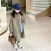 Abrigo de Lana de Doble Cara de Alta Gama para Niñas, de Longitud Media, Estilo Coreano, Nueva Ropa de Otoño-Invierno para Niños, Abrigo de Lana para Niños Mayores