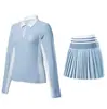 Conjunto de Roupas de Tênis Transfronteiriço para Mulheres, Top de Yoga Respirável com Zíper de Corte Justo, Conjunto Esportivo para Corrida ao Ar Livre e Fitness