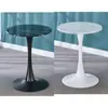 Mesa Redonda Blanca para Uso Doméstico, Mesa de Comedor Sencilla, Mesa y Sillas para Cafetería, Mesa para Reuniones y Recepciones, Mesa Redonda Pequeña de Comedor Tulipán Comercial