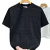 Camiseta de Color Sólido de Lujo Ligero de Manga Corta para Hombre, Nuevo Estilo de Verano, Camiseta de Gasa Burbuja Texturizada de Alta Gama con Cuello Redondo y Media Manga