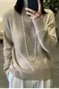 25 Suéter de Lã de Gola Alta Outono/Inverno para Mulheres, Suéter Engrossado, Solto, Casual, Camada Base Simples de Caxemira para Roupas de Exterior