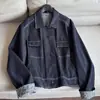 2026 Estilo Nuevo Elegante Chaqueta Corta de Mezclilla Cómoda Casual Top Chaqueta con Bloques de Color para Mujer Venta al por Mayor H01DT55005