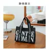 Bolsa de Lona Estampada com Letra Personalizada Simples para Mulher Gentil da Tailândia 2024 Nova Bolsa de Ombro Único Messenger Transversal