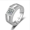 Moda Viral de TikTok Anillo Cuadrado de Diamantes Generoso para Hombre Anillo de Celebridad de Internet para Hombre Grupo con Brillo Estelar Personas a la Moda