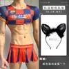Lóbulo Lencería Sexy Juego de Rol Rojo y Azul Uniforme de Animadora Provocativo Camisón Transparente Deseo Puro Uniforme de Batalla Sin Eliminación