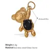 Colgante de Oso Nuevo Incrustado de Diamantes Europeos y Americanos de Acero de Titanio, Colección de Accesorios Creativos para Collar de Perlas y Pulseras DIY, Hecho a Mano