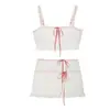 Fabricante Mayorista de Ropa para Mujer Transfronteriza Moda Europea y Americana 2026 Conjunto de Top Halter de Encaje Jacquard + Falda