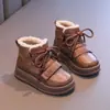 Botas de Nieve para Niños Invierno Nuevo Estilo Unisex Niños Botas de Algodón con Felpa Adicional Moda Casual Botines Suela Gruesa Antideslizantes Cálidas Zapatos de Invierno