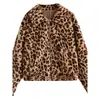 2026 Estilo nuevo transfronterizo europeo y americano AliExpress abrigo de felpa con estampado de leopardo y solapa de moda original para mujer