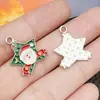 Mezcla 20 Aceite de Goteo Blanco K Muñeco de Nieve Navideño Árbol de Navidad Papá Noel Colgante de Aleación Pulsera DIY Accesorios de Joyería