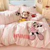 Juego de cuatro piezas de ropa de cama de algodón cepillado grueso de dibujos animados, funda de edredón de algodón puro nuevo para otoño e invierno 2026, sábana, juego de tres piezas para dormitorio
