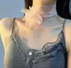 Pluma de Hada Gasa Flor Atmósfera Estrella Mismo Estilo Collar Pendientes Joyería de Lujo Ligero de Alta Gama Venta al por Mayor