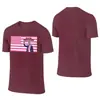 Algodão Transfronteiriço t Rosa Americano Charlie Kirk Camiseta Masculina Feminina Casual Gola Redonda Manga Curta