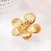 Anillo de Flor Tohm Transfronterizo Europeo y Americano Simple Moda Versátil Elegante con Estilo Exagerado Abierto Anillo de Acero Inoxidable para Mujer