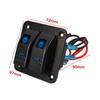 Painel de controle com interruptor basculante de 2 posições para barco a vapor de RV, 12-24V, com luzes duplas