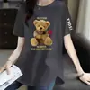Comercio Electrónico Transfronterizo Despacho Marca Grande Mamá Camiseta de Manga Corta para Mujer Holgada Talla Extra Ropa para Mujer Camiseta de Manga Corta de Longitud Media Top