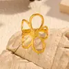 Joyería de Acero de Titanio Chenhe para Mujer Diseño de Nicho de Gama Alta Moda Joyería de Mano Acero Inoxidable Flor Anillo Abierto que No se Desvanece