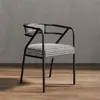 Silla de Comedor de Lujo Nórdico Luz Moderna Restaurante Hotel Restaurante Silla de Oficina de Hierro Forjado Taburete para el Hogar Silla Casual con Respaldo de Celebridad de Internet