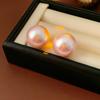 Aretes de Perlas Fantasía Redondas de Aguja Plateada para Mujer Aretes Simples Versátiles Retro Franceses Aretes Nicho de Alta Gama Venta al por Mayor