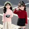 Suéter con Volantes Estilo Coreano para Niñas Otoño/Invierno 2026 Nueva Moda Infantil Elegante Top de Punto para Niña Pequeña