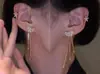 Super Flash simples de una pieza mariposa borla larga colgantes para oreja sin perforar clip para oreja aretes temperamento personalidad modernos nuevos aretes