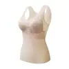 Colete Quente de Renda e Malha Aveludado Outono e Inverno Peça Única Sutiã Sem Marcação Ajustado ao Corpo Suporte para o Peito Roupa Quente com Aquecimento Sexy
