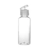 Botella Transparente con Tapa de Flip-Top Botella Exprimidora Loción Cosméticos Viaje Reempaque Botella de Plástico Pet Tapa de Flip-Top Botella Pequeña Transparente