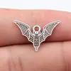 25x16mm 1.1g Pingente de Morcego Prata Antiga Zakka Acessórios de Liga de Zinco