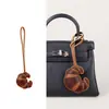 Tendência de Moda Transfronteiriça Lenço de Seda Fofo Bolsa Croissant Pingente de Bolsa de Couro PU Versátil Nicho Pingente de Presente Pequeno
