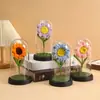 Adorno Popular Transfronterizo de Cúpula de Cristal de Girasol con Luz LED Flor Eterna Decoración Regalo Creativo Versátil Venta al por Mayor del Fabricante