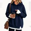 Ropa de Mujer Nueva de Otoño e Invierno 2026 Transfronteriza Europea y Americana Moda Cómoda Casual Cuello Redondo Holgada Falso Dos Piezas Sudadera con Capucha de Manga Larga