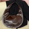 Bolso de Hombro Brillante de Moda, Bolso de Mano de Alto Nivel con Remaches, Bolso Boston Cruzado con Cadena al Hombro para Mujer