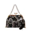 Bolso con Hebilla de Hilo Bordado Estilo Étnico para Mujer Verano 2025 Nuevo Bolso de Mano con Cadena de Perlas Bolso Casual de Hombro Cruzado