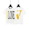 2024 VLONE Camiseta de Manga Corta Serie V Grande Estampado de Estrella V Camiseta de Manga Corta para Parejas Hombres y Mujeres Tendencia High Street Personalizada