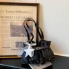 Bolso tote de alta costura de estilo coreano de moda con estampado de estrellas y pliegues de nube para mujer, elegante bolso de hombro de gran capacidad para ir al trabajo