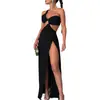 Vestido de Noche Banquete de Otoño 2026 Ropa Femenina Europea y Americana Transfronteriza Dropshipping Sexy Elegante Vestido con Abertura que Revela la Cintura