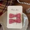 Nuevo Pasador de Pelo Rojo Estilo Coreano con Lazo Niños Clip de Tela Hecho a Mano para Flequillo Lateral Dulce Clip Lateral para Mujeres