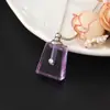 Botella de Cristal Morado, Botella de Cabello Fetal, Botella de Perfume con Aceite Esencial Incrustada de Diamantes, Collar, Tapa Retorcida, Botella Recargable, Colgante, Regalo de Cumpleaños