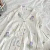 Pijama de Moda Fresca Estilo Verano 2026 para Mujer Cuello en V Holgado Casual Vestido Camisón Ropa para el Hogar