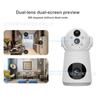 Cámara de vigilancia inteligente de doble pantalla para hogar, tipo pistola, con sacudida, inalámbrica, con monitor WiFi, monitoreo remoto interior de 360 grados