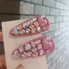 Accesorios para el cabello estilo coreano nuevos de alta calidad exquisitos rosa rosa dopamina rosa chica diamantes de imitación diamante clip BB pasador lujo ligero
