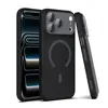 Película para lente dos en uno con colores contrastantes y una funda magnética para teléfono de cobertura total, adecuada para iPhone 18 Pro Max/17/16, proporciona protección