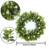 1PC Coroa de Buxo Artificial Verde para Primavera e Verão Guirlanda Luxuosa de Buxo Falso para Porta da Frente, Casa, Casamento, Pátio, Decoração Interna e Externa, Coroa Sazonal Realista para Pendurar na Porta, Varanda, Vitrine, Decoração de Jardim