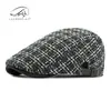 Nuevos Gorros de Punto de Otoño para Mujer, Gorras Artísticas de Pato para Hombre, Gorras Retro Británicas de Visera Adelantada, Boinas Cuadros Casuales, Modernos