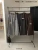 Liquidação, Sem Trocas ou Devoluções, Estilo Simples Outono e Inverno, Calça Casual Reta Slimming Engrossada Cor Sólida 70750 (com Cinto)