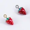 Pingentes de Frutas e Vegetais em Liga de Metal Estilo Fresco Pastoral, Pingentes de Colar Doces Feitos à Mão Estilo Floresta, Acessórios para Joias DIY