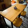 Mesa Alta, Mesa Longa Estilo Industrial para Lojas de Conveniência, Lanchonetes e Bares, Conjunto Estreito de Mesa e Cadeiras de Jantar Contra a Parede Perto da Janela