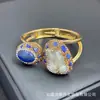 Pulsera Ajustable de Nuevo Estilo con Incrustaciones de Perlas y Piedra Natural, con Piedra Cruda de Cristal y Adornos Completos de Diamante, Joyería Transfronteriza de Estilo Europeo y Americano
